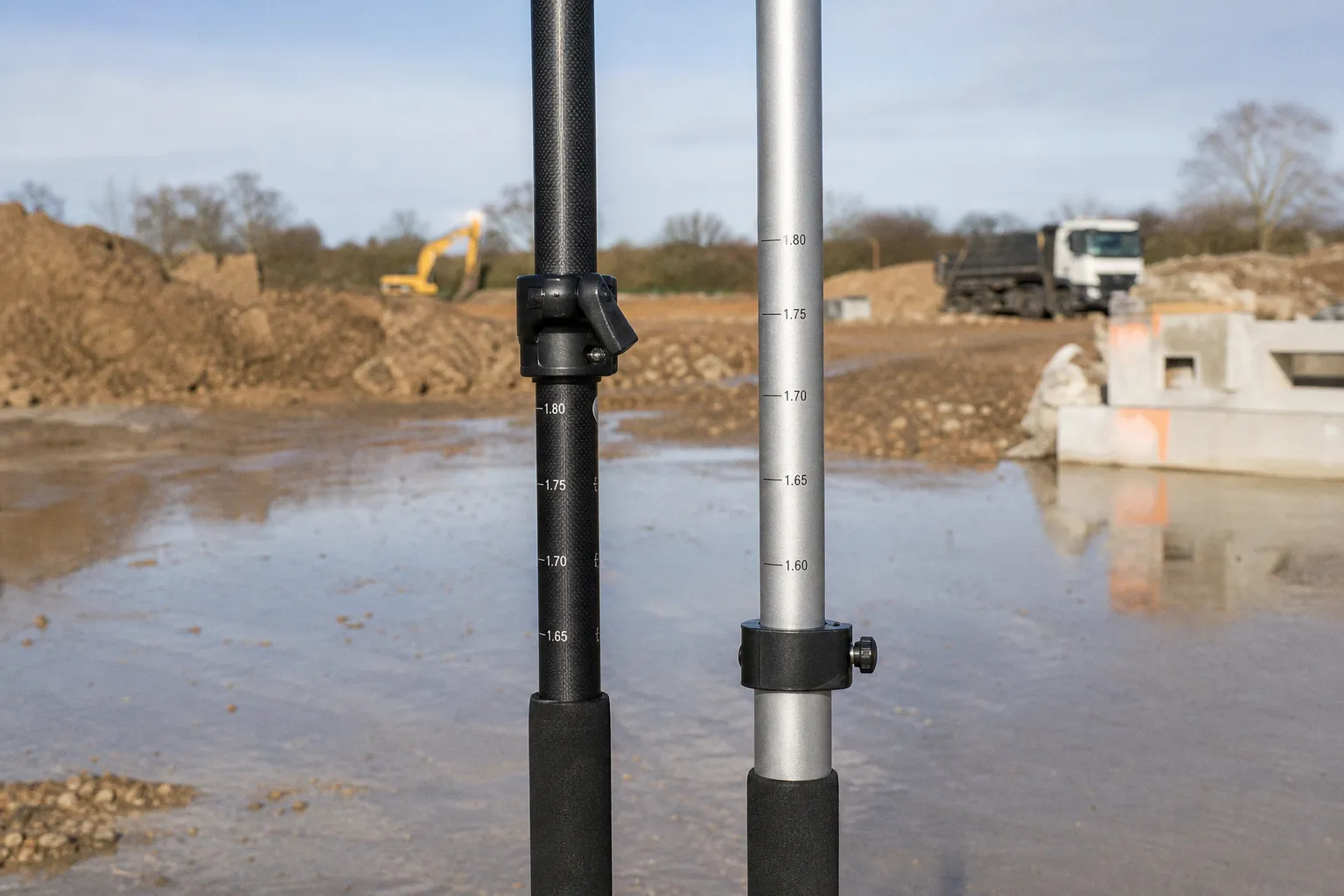 Canne en carbone ou en alu : le match pour la topographie